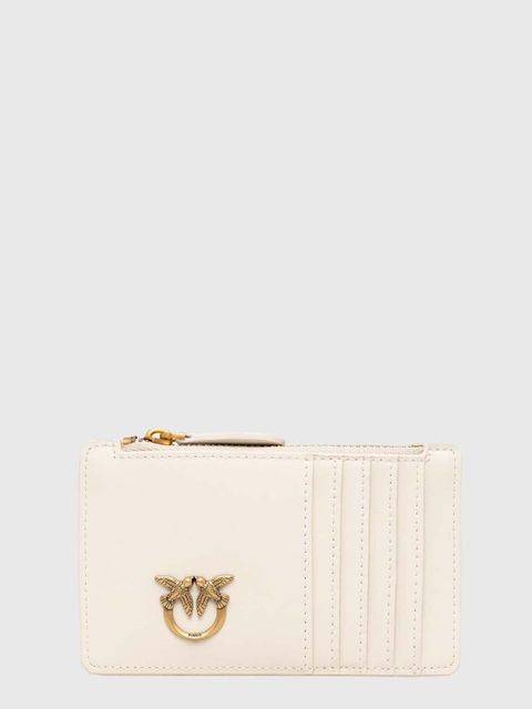 Pinko portfel skórzany damski kolor beżowy 100251.A0F1 - zdjęcie produktu nr 1