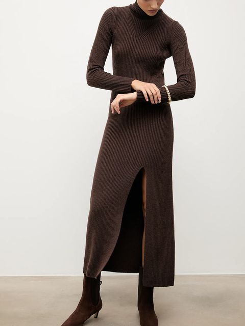 Answear.LAB botki zamszowe kolor brązowy na szpilce - zdjęcie produktu nr 2