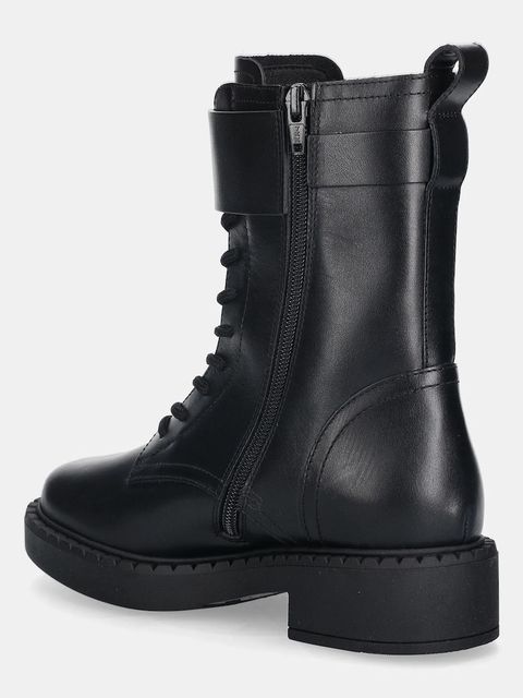 Furla buty skórzane New Legacy Army Boot damskie kolor czarny na płaskim obcasie YK11FNL BX4223 O6000
