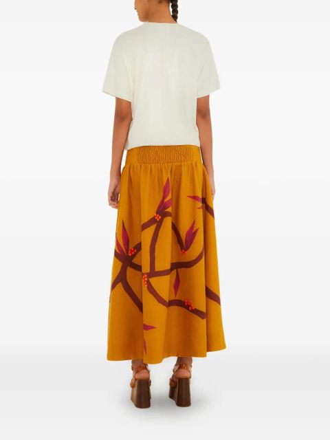 FARM Rio bird-print skirt - Orange