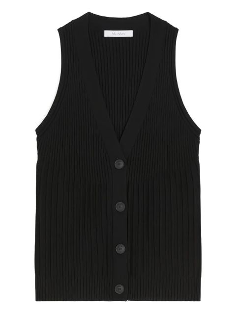 Max Mara ribbed button-front vest - 002|BLACK - zdjęcie produktu nr 1