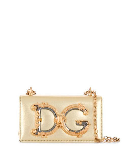 Dolce & Gabbana DG Girls leather phone bag - Gold - zdjęcie produktu nr 1