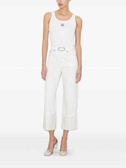 Tory Burch contrast-cuff straight-leg jeans - White - zdjęcie produktu nr 2