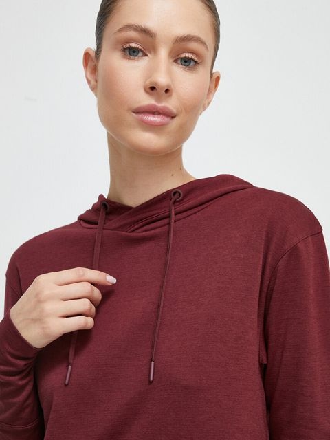 Helly Hansen bluza sportowa Lifa Tech damska kolor brązowy z kapturem gładka Lifa Tech 48530