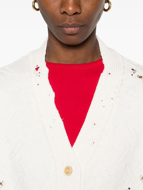 Marni patterned-jacquard cardigan - White