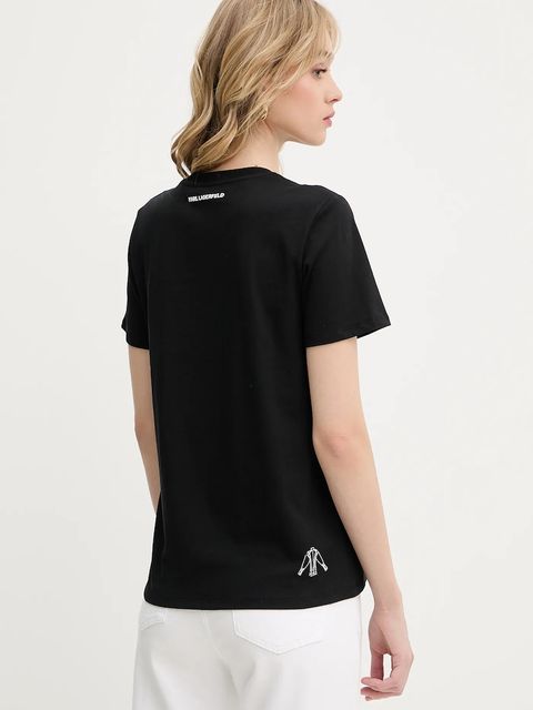 Karl Lagerfeld t-shirt bawełniany damski kolor czarny A3W17099 - zdjęcie produktu nr 2