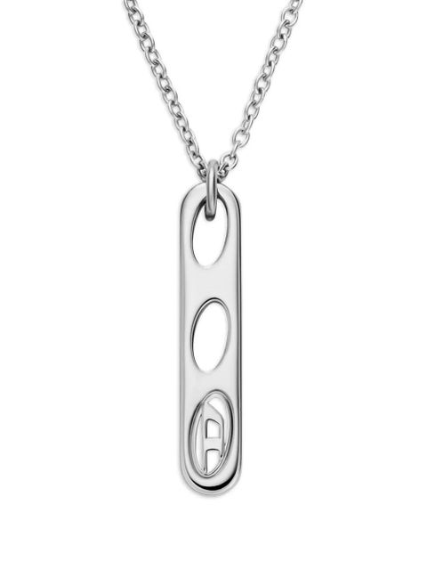 Diesel oval d logo pendant necklace - Silver