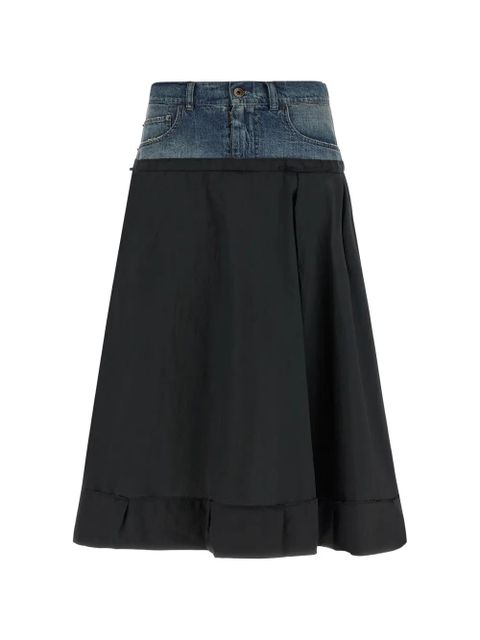 Maison Margiela denim insert midi skirt - Black - zdjęcie produktu nr 1