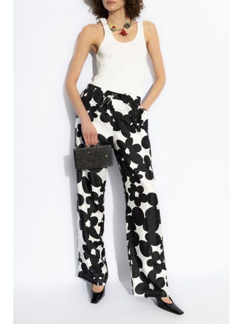 Marni Dillies print silk trousers - Black
