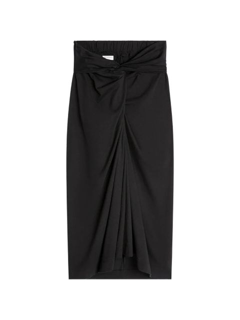 DRIES VAN NOTEN knotted jersey midi skirt - Black - zdjęcie produktu nr 1