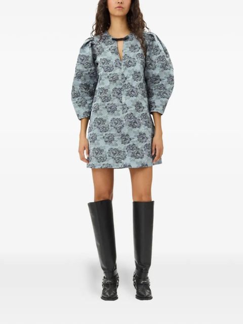 GANNI floral jacquard mini dress - Blue - zdjęcie produktu nr 2