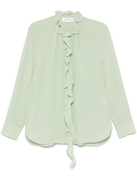 Victoria Beckham ruffled shirt - Green - zdjęcie produktu nr 1