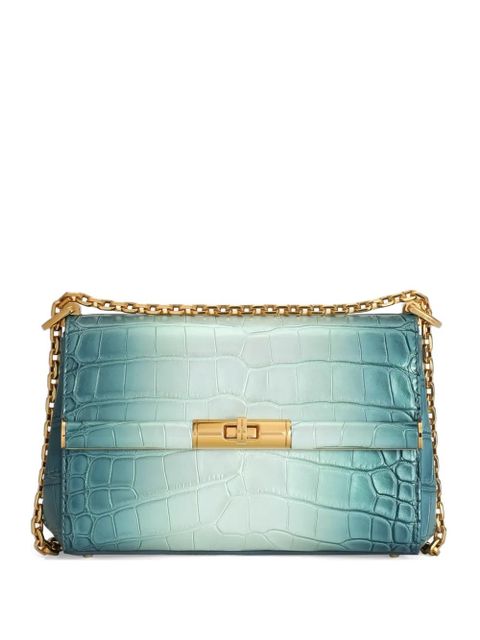 Dolce & Gabbana Marlene city mini crossbody bag in alligator - Blue - zdjęcie produktu nr 1