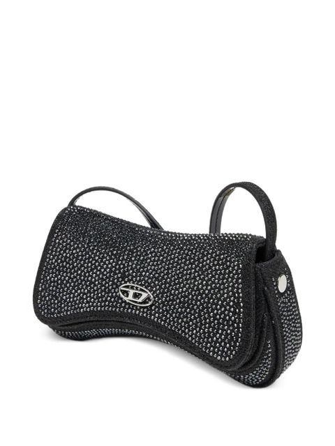 Diesel crystal-embellished clutch bag - Black