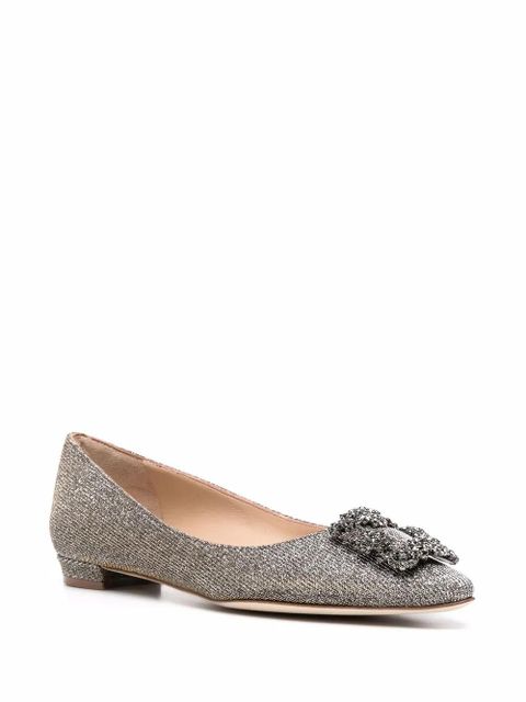 Manolo Blahnik Hangisi ballerina shoes - Silver