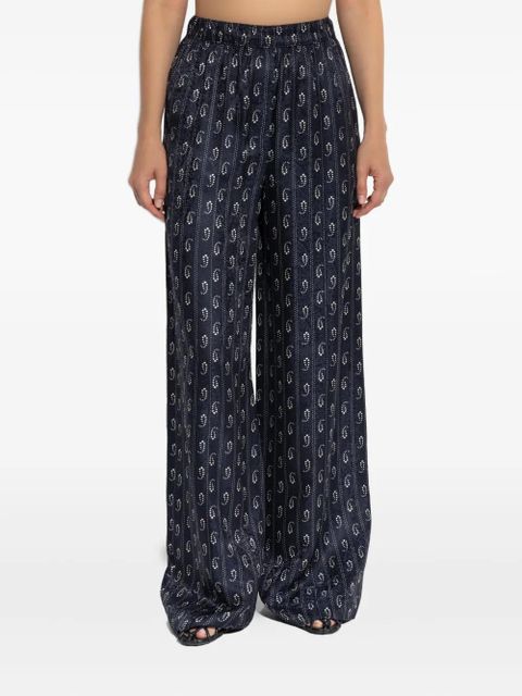 Tory Burch paisley print wide-leg trousers - Blue