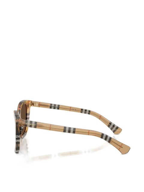 Burberry square-frame checked sunglasses - Brown