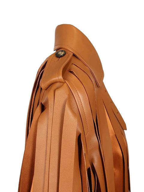 LOEWE fringed leather jacket - Orange