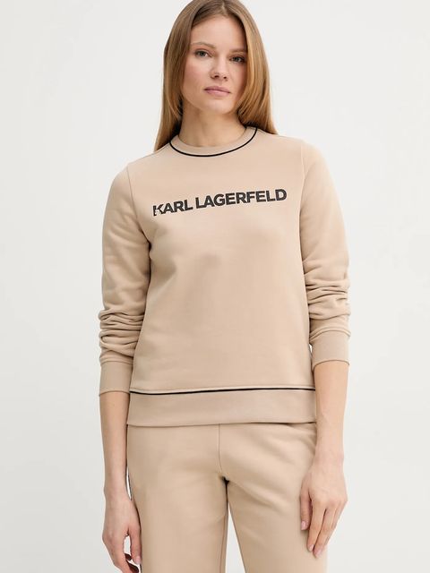 Karl Lagerfeld bluza damska kolor beżowy z nadrukiem A2W20066 - zdjęcie produktu nr 1