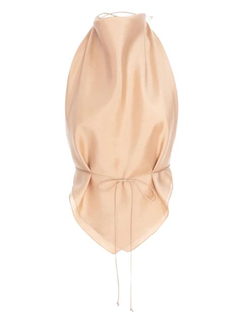 MANURÍ halterneck tie-fastening top - Neutrals - zdjęcie produktu nr 1