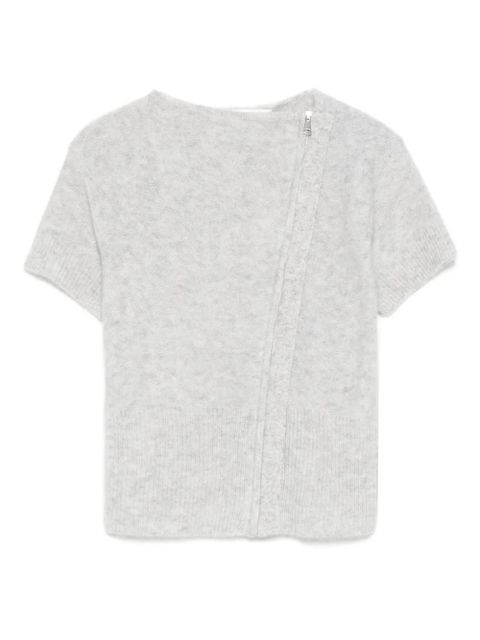 Aya Muse zip-up knitted T-shirt - Grey - zdjęcie produktu nr 1