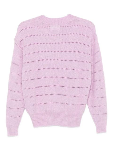 MARANT ÉTOILE striped perforated-detail sweater - Pink - zdjęcie produktu nr 2