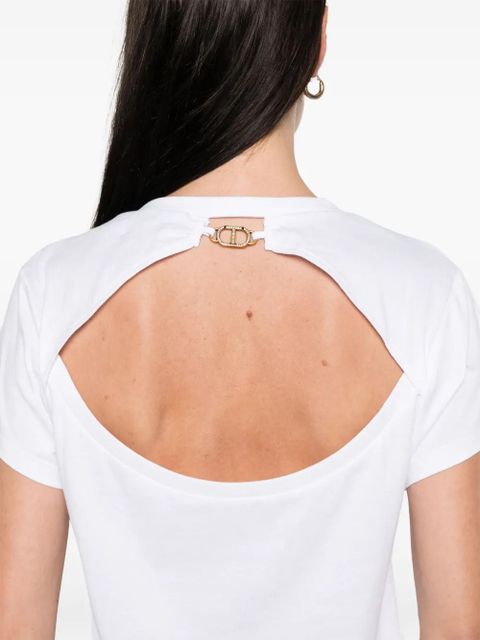 TWINSET logo-plaque cotton T-shirt - White