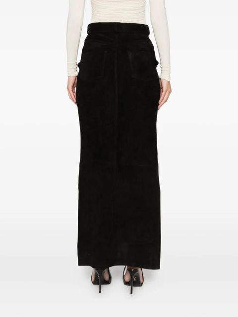 ducie Chicago suede maxi skirt - Black