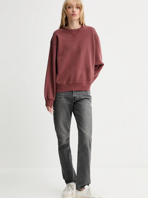 Levi's bluza bawełniana damska kolor bordowy gładka A8789 - zdjęcie produktu nr 2