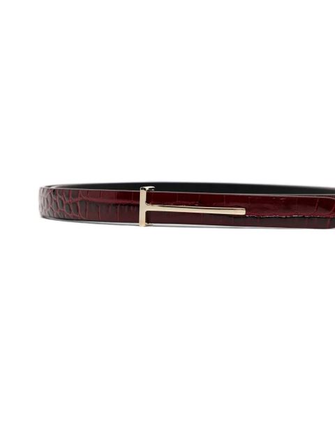 TOM FORD croc-effect buckle belt - Red - zdjęcie produktu nr 2