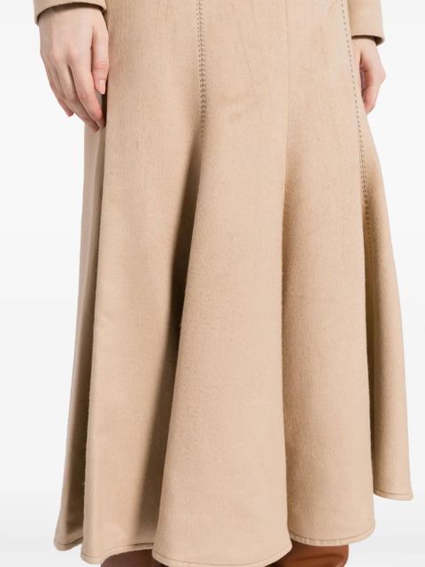 Gabriela Hearst Amy suede flared skirt - Neutrals