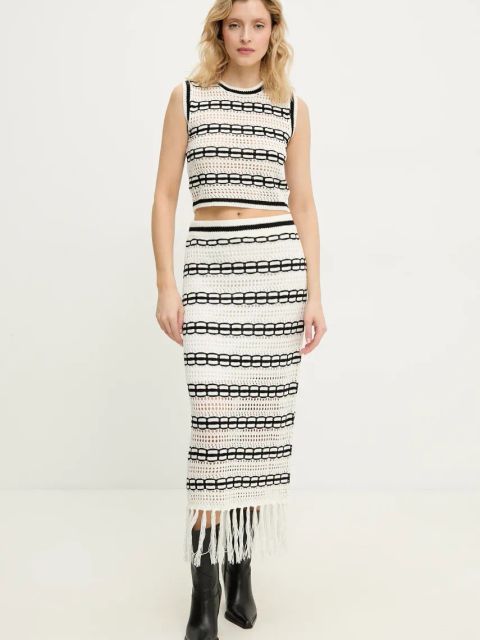 Answear.LAB top i spódnica damski kolor biały