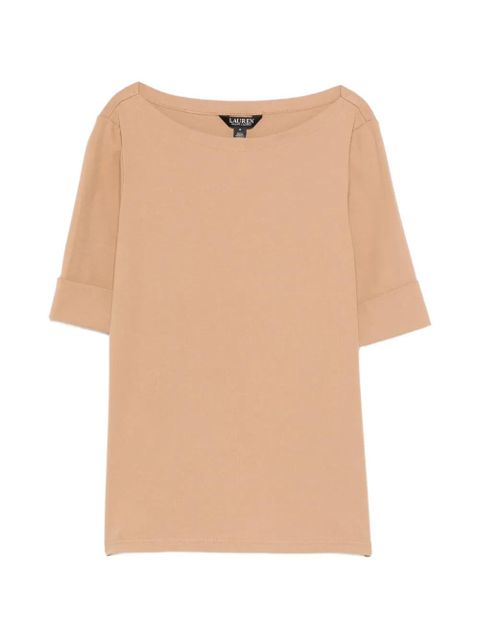 Lauren Ralph Lauren boat neck cuffed T-shirt - Neutrals - zdjęcie produktu nr 1