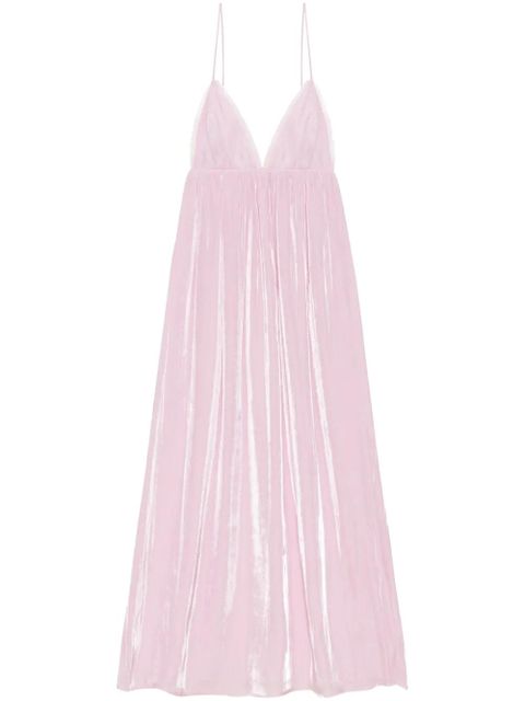 GANNI metallic-effect maxi dress - Pink - zdjęcie produktu nr 1