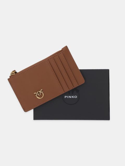 Pinko portfel skórzany damski kolor brązowy 100251 A0GK - zdjęcie produktu nr 2