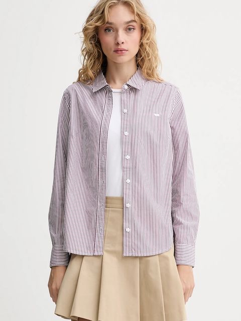 Levi's koszula bawełniana damska kolor brązowy regular z kołnierzykiem klasycznym 34574 - zdjęcie produktu nr 1