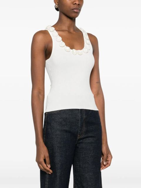 SANDRO floral-appliqué top - White