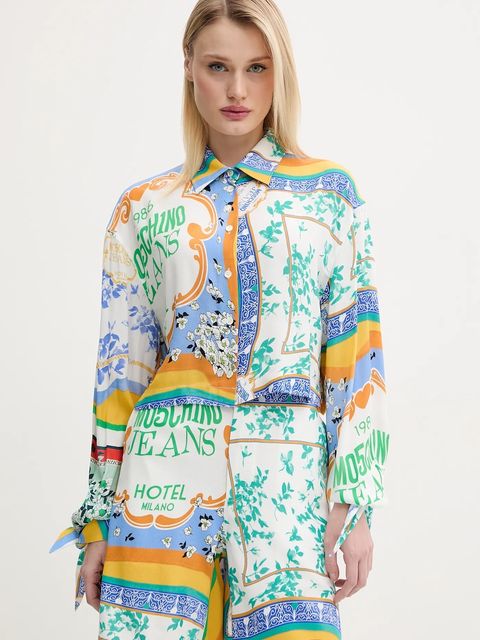 Moschino Jeans koszula damska kolor multicolor relaxed z kołnierzykiem klasycznym 0217 3735 - zdjęcie produktu nr 1