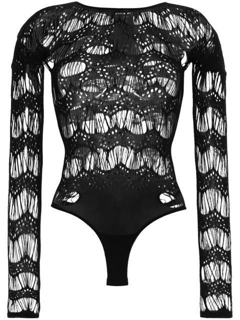 Saint Laurent ladder-knit jersey bodysuit - Black - zdjęcie produktu nr 1