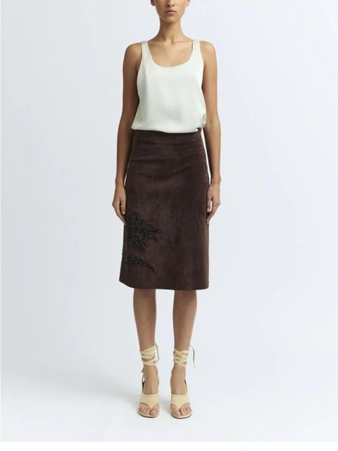 16Arlington Dafne midi skirt - Brown