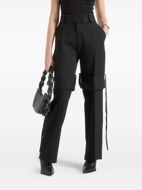 Manière De Voir Isabelle belted knee-strap trousers - Black - zdjęcie produktu nr 1