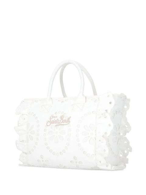 MC2 Saint Barth medium logo-embroidered ruffled tote bag - White - zdjęcie produktu nr 2