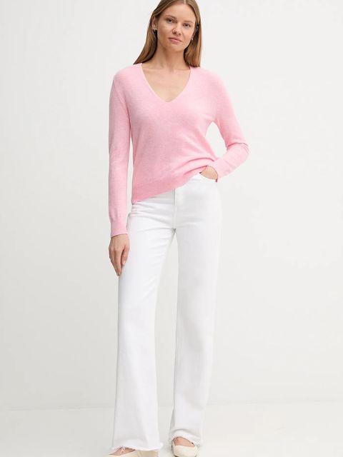 United Colors of Benetton sweter wełniany damski kolor różowy lekki 1002D401Y - zdjęcie produktu nr 2