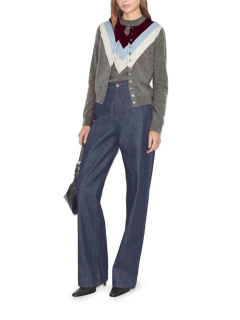 Tory Burch chevron wool cardigan - Grey - zdjęcie produktu nr 2