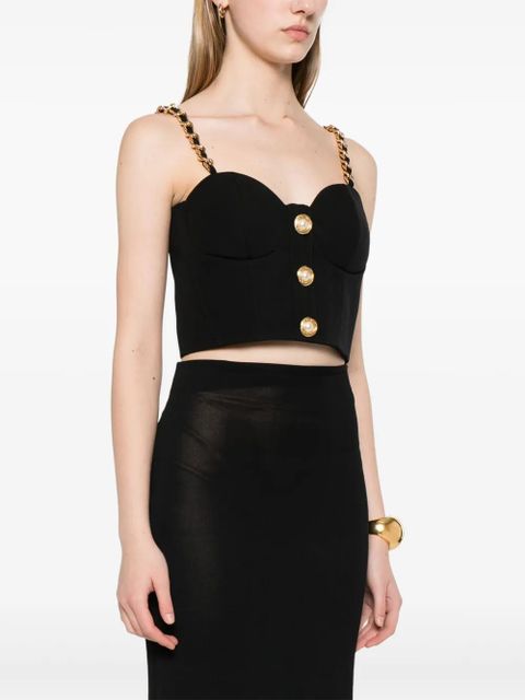 Balmain chain link-straps top - Black