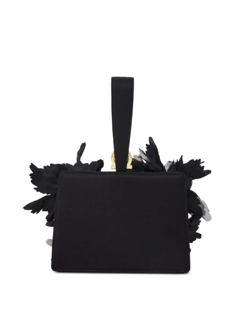 Ferragamo mini floral-detailing clutch bag - Black - zdjęcie produktu nr 2