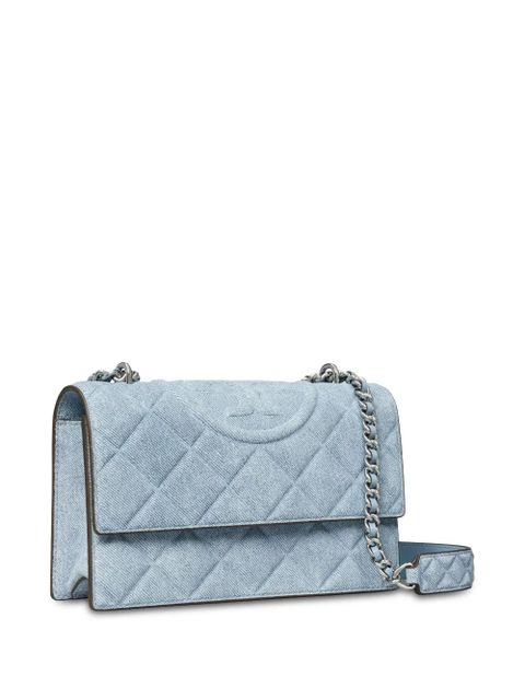 Tory Burch small Fleming denim convertible shoulder bag - Blue