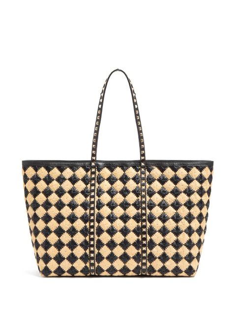 Valentino Garavani Rockstud embroidered tote bag - Neutrals - zdjęcie produktu nr 2