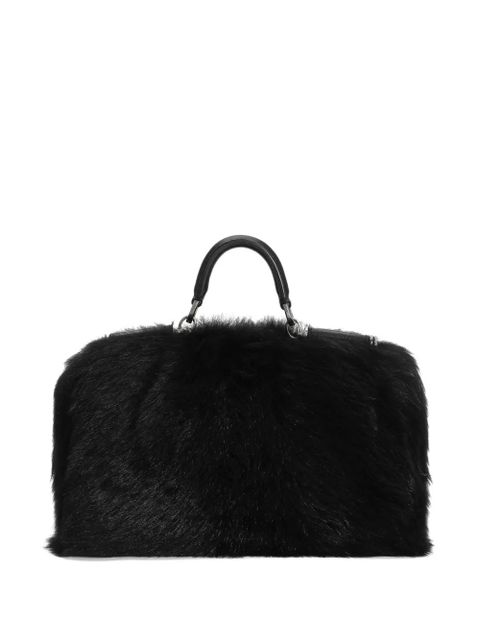 Dolce & Gabbana My Sicily fur top-handle tote bag - Black