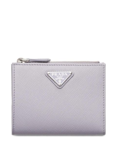 Prada triangle-logo leather wallet - Purple - zdjęcie produktu nr 1